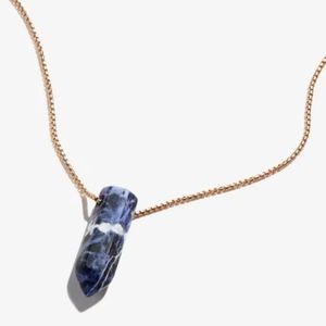 Alex and Ani Sodalite Gemstone/Cryatal Necklace|Adjustable 15'-18'|Gold| NEW|14k